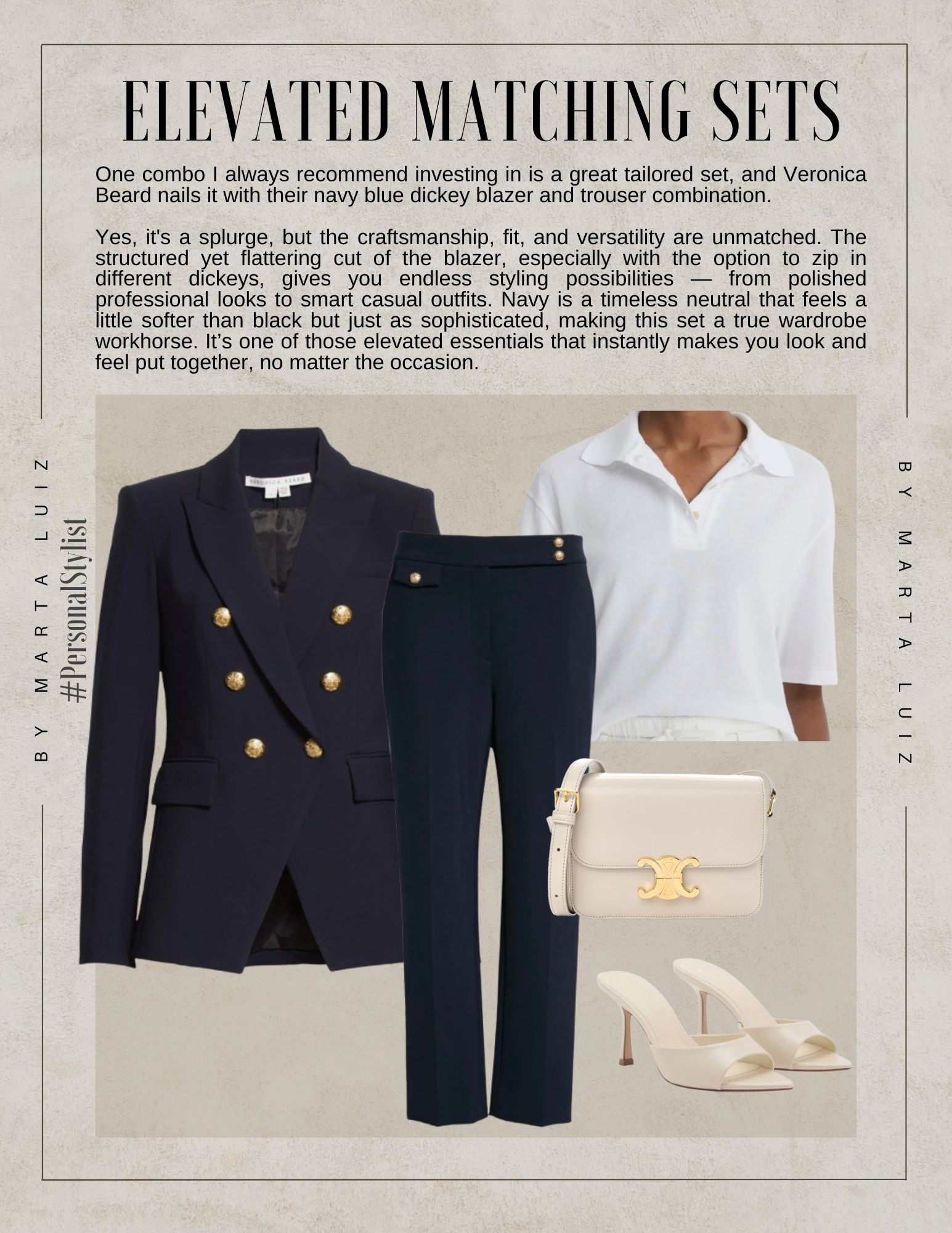 ELEVATED MATCHING SETS
One combo I always recommend investing in is a great tailored set, and Veronica Beard nails it with their navy blue dickey blazer and trouser combination.

Yes, it's a splurge, but the craftsmanship, fit, and versatility are unmatched. The structured yet flattering cut of the blazer, especially with the option to zip in different dickeys, gives you endless styling possibilities — trom polishe orotessional looks to smart casual outfits. Navy is a timeless neutral that teels a little softer than black but just as sophisticated, making this set a true wardrobe workhorse. It's one of those elevated essentials that instantly makes you look and feel put together, no matter the occasion.

#LTKWorkwear #LTKStyleTip