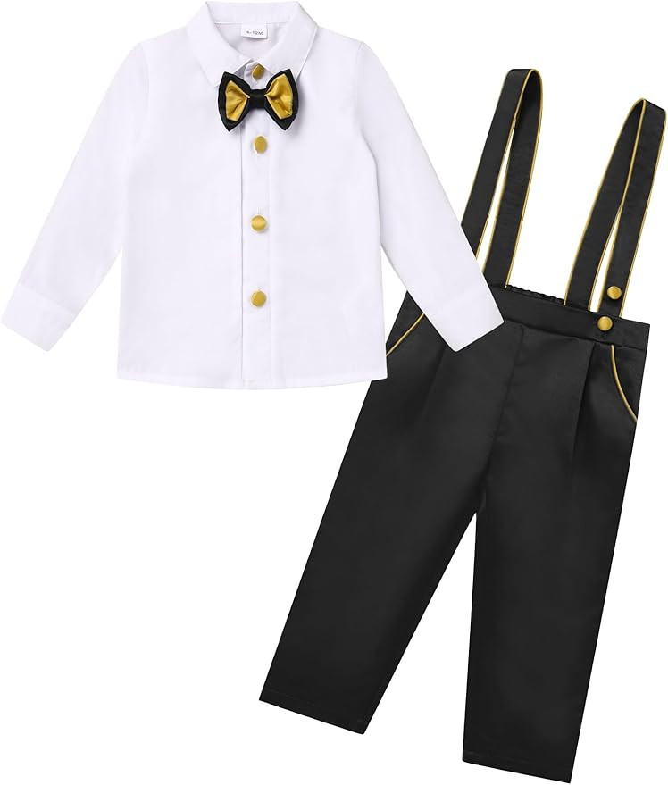 IDOPIP Baptism Christening Outfits for Boys Toddler Baby Wedding Birthday Outfit Gentleman Bowtie... | Amazon (US)