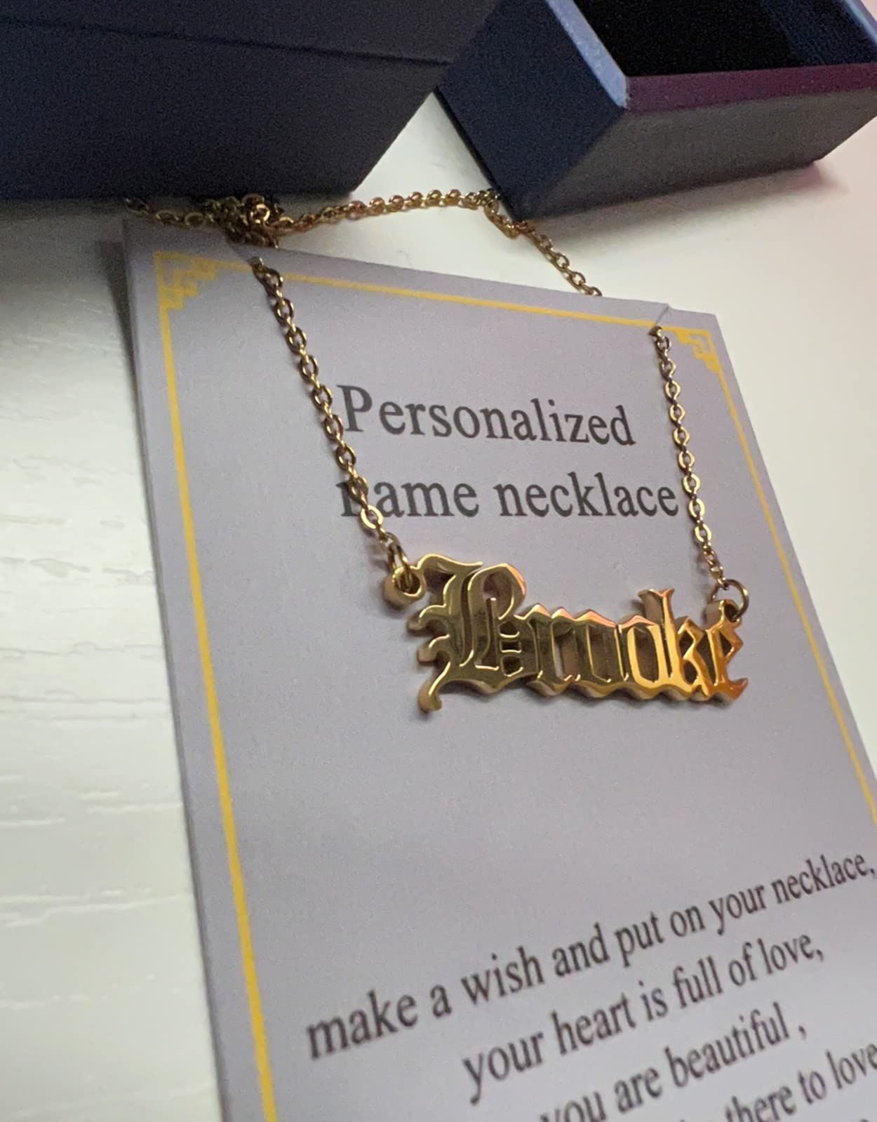 Gamtic Custom Name Necklace - 18K Gold Plated Stainless Steel Nameplate Necklaces, Dainty Gift fo... | Amazon (US)