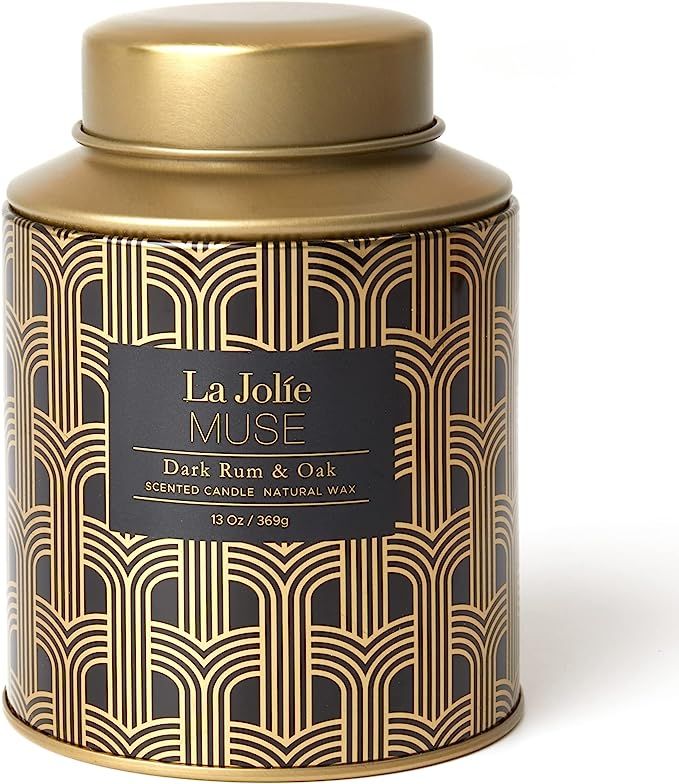 LA JOLIE MUSE Dark Rum & Oak Scented Candle, Natural Wax Candle for Home, 100 Hours Long Burning,... | Amazon (UK)