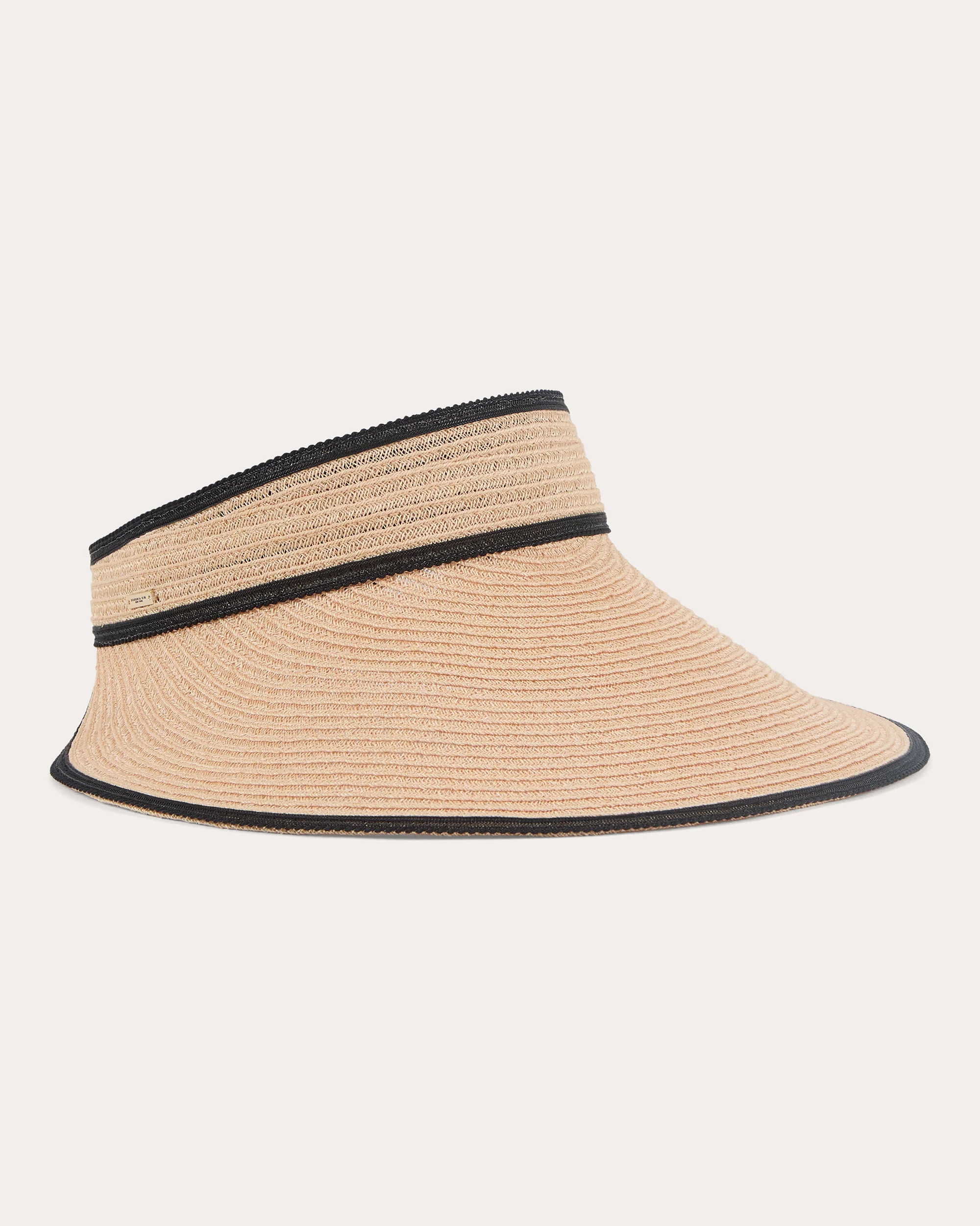 Eugenia Kim Women's Trixie Hemp-Blend Visor in Camel/black Cotton/Polyester | Olivela