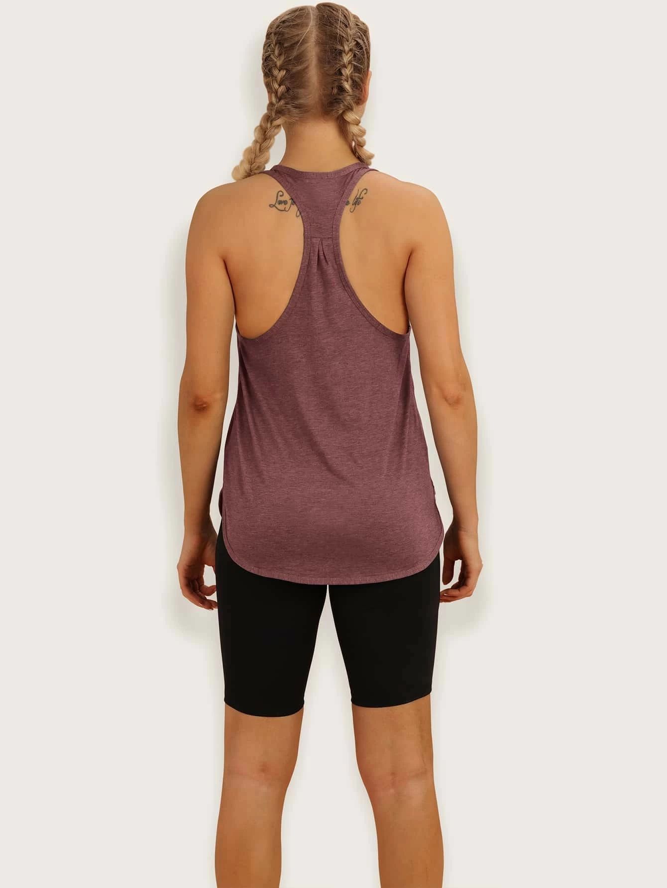 Icyzone Racer Back Solid Sports Tank Top | SHEIN