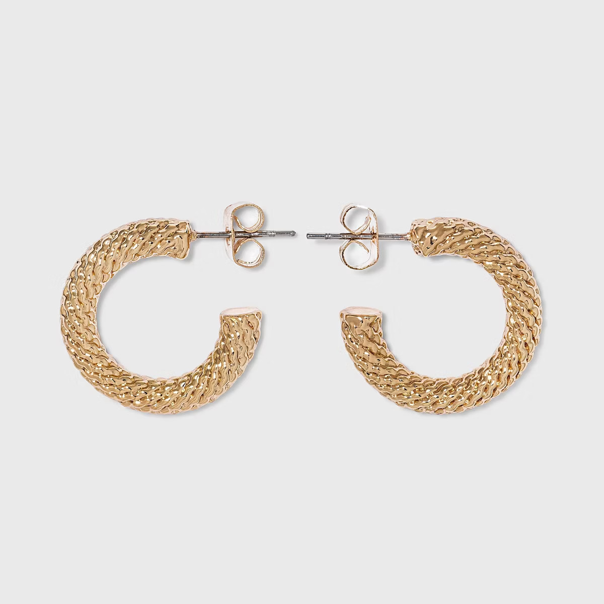Twisted Texture Small Hoop Earrings - A New Day™ | Target