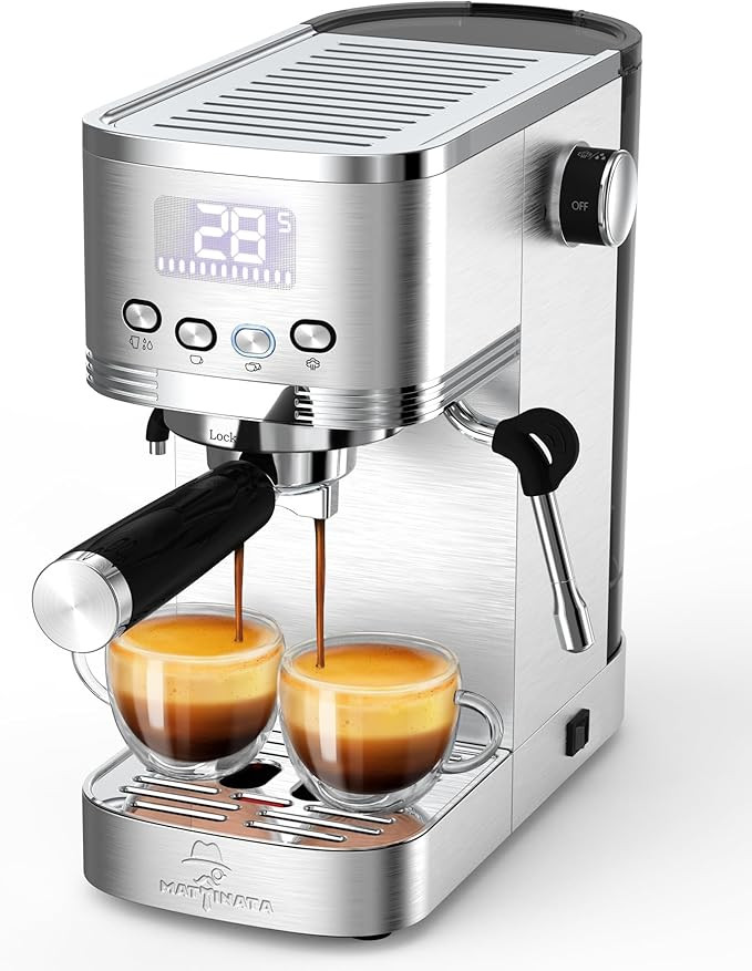Espresso Machine, 20 Espresso Maker with Hot Water Pipe and Commercial Steamer for Americano, Lat... | Amazon (US)