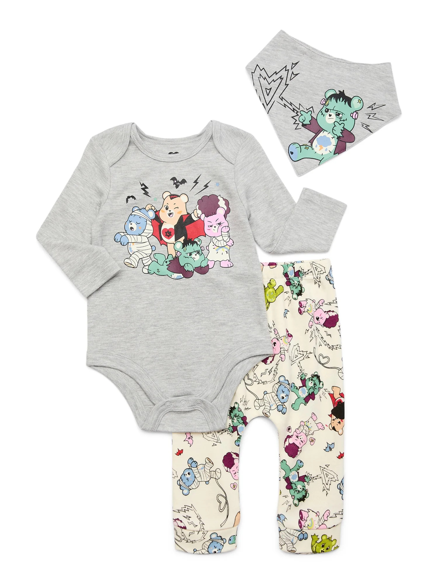 Baby Character Halloween Long-Sleeve Bodysuit, Pants, and Bib Outfit Set, 3-Piece, Sizes Newborn-... | Walmart (US)