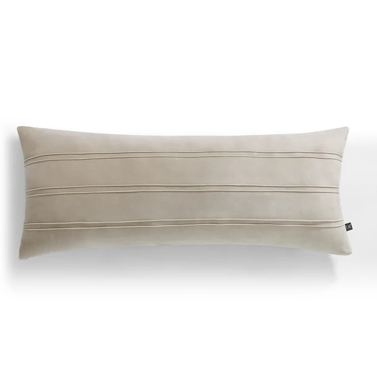 My Texas House Rosealinn 14" x 36" Taupe Velvet Oblong Decorative Pillow | Walmart (US)