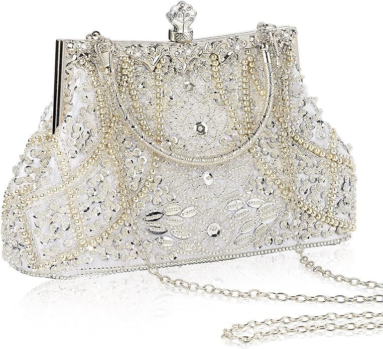 1920s Vintage Beaded Clutch Evening Bags Flapper Handbag Clutch for Women Formal Wedding 1920s Pa... | Amazon (US)