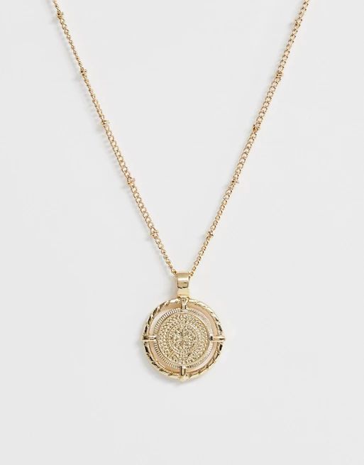 River Island disc necklace in gold | ASOS US