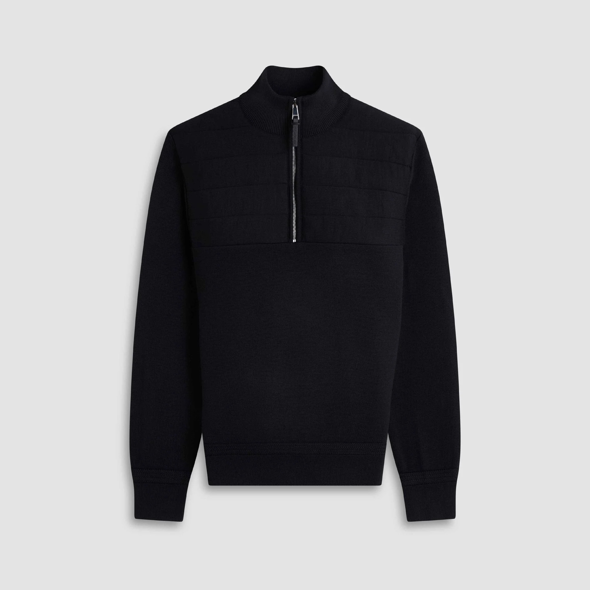 Melange Quarter Zip Mock Neck Sweater | Bugatchi