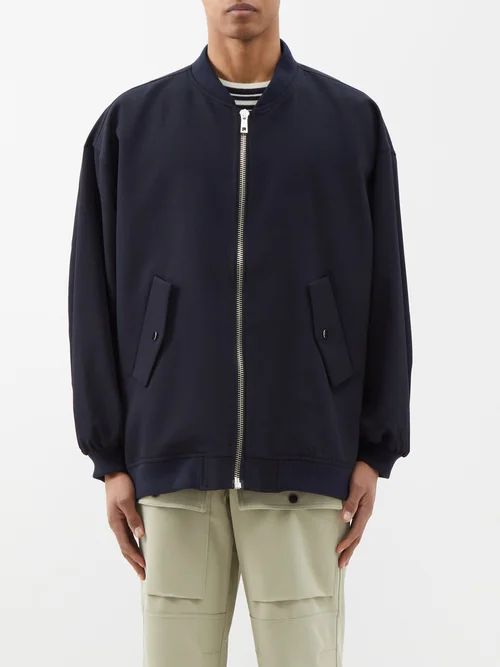 The Frankie Shop - Evans Twill Bomber Jacket - Mens - Navy | Matches (US)
