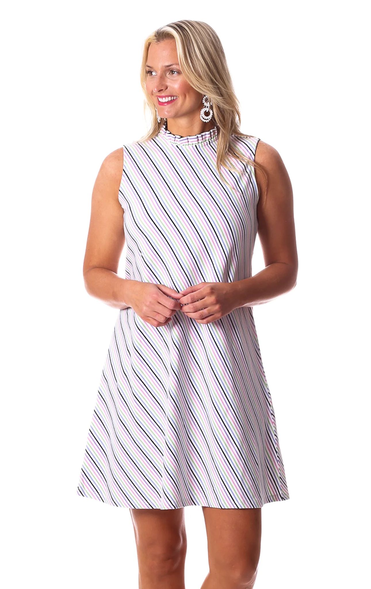 Josie Dress in Rainbow Stripe | Duffield Lane