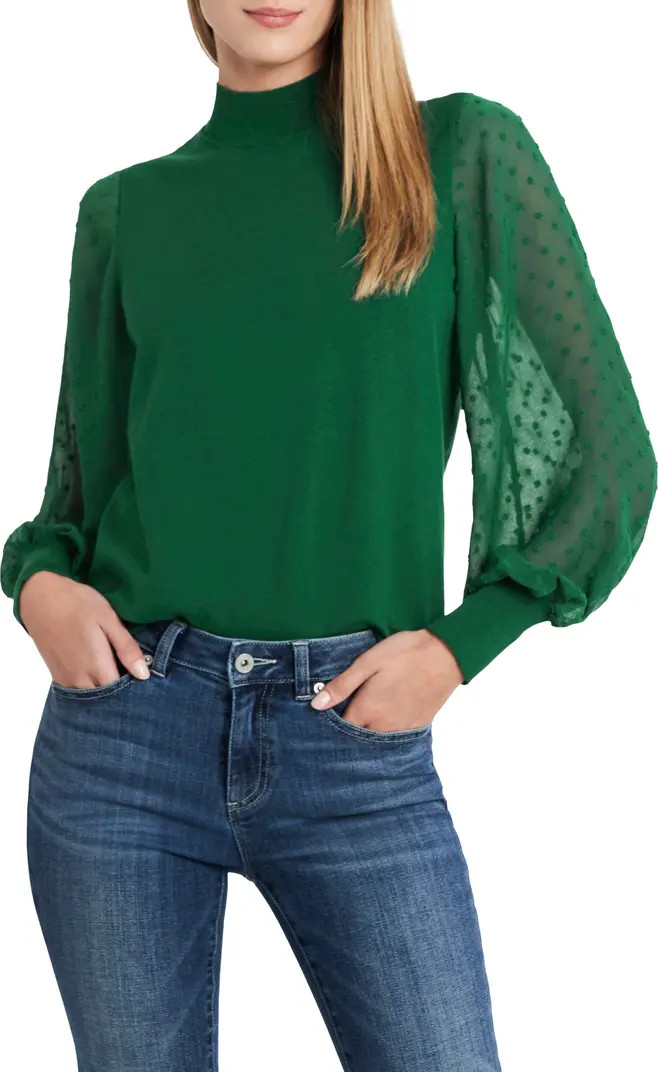 CeCe Clip Dot Sleeve Sweater | Nordstrom | Nordstrom
