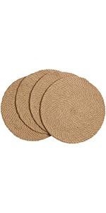 SHACOS Round Braided Placemats Set of 6 Washable Round Placemats for Kitchen Dining Table 15 inch... | Amazon (US)