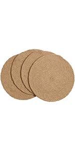 SHACOS Round Braided Placemats Set of 6 Washable Round Placemats for Kitchen Dining Table 15 inch... | Amazon (US)