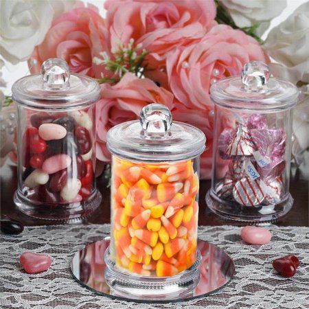 Efavormart 12 Pack 6oz Clear Plastic Candy Beverage Disposable Favor Jar Container With Clear Lid Fo | Walmart (US)