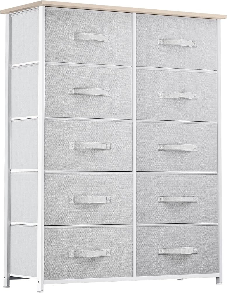 YITAHOME 10 Drawer Dresser - Fabric Storage Tower, Organizer Unit for Bedroom, Living Room, Hallw... | Amazon (US)