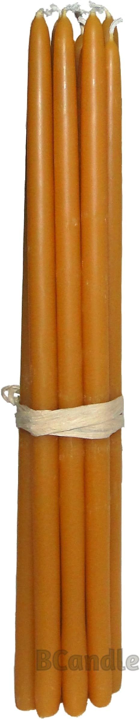 BCandle 100% Beeswax 6-Hour Candles (Set of 6) Organic Hand Made - 11 Inches Tall, 1/2 Inch Thick... | Amazon (US)