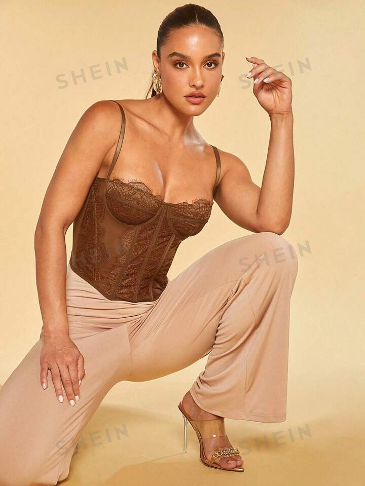 SHEIN BAE Solid Bustier Cami Top | SHEIN