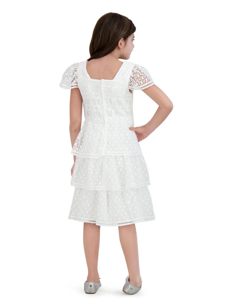Kensie Girl Lace Tiered Special Occasion Dress, Sizes 4-16 | Walmart (US)