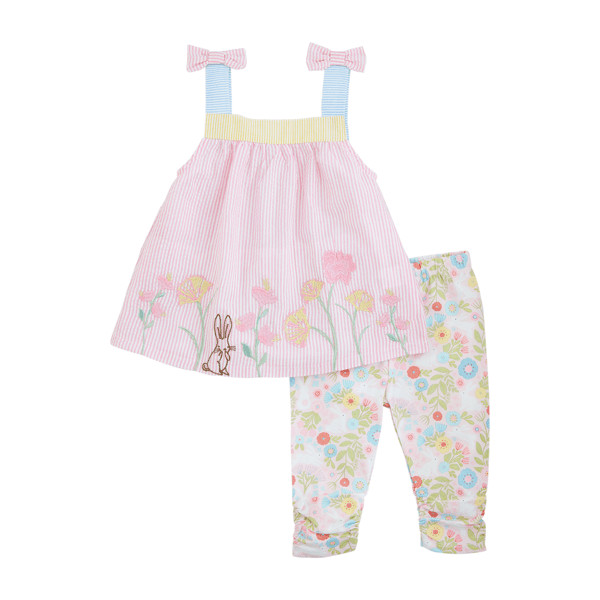 Floral Bunny Toddler Tunic Set | Mud Pie