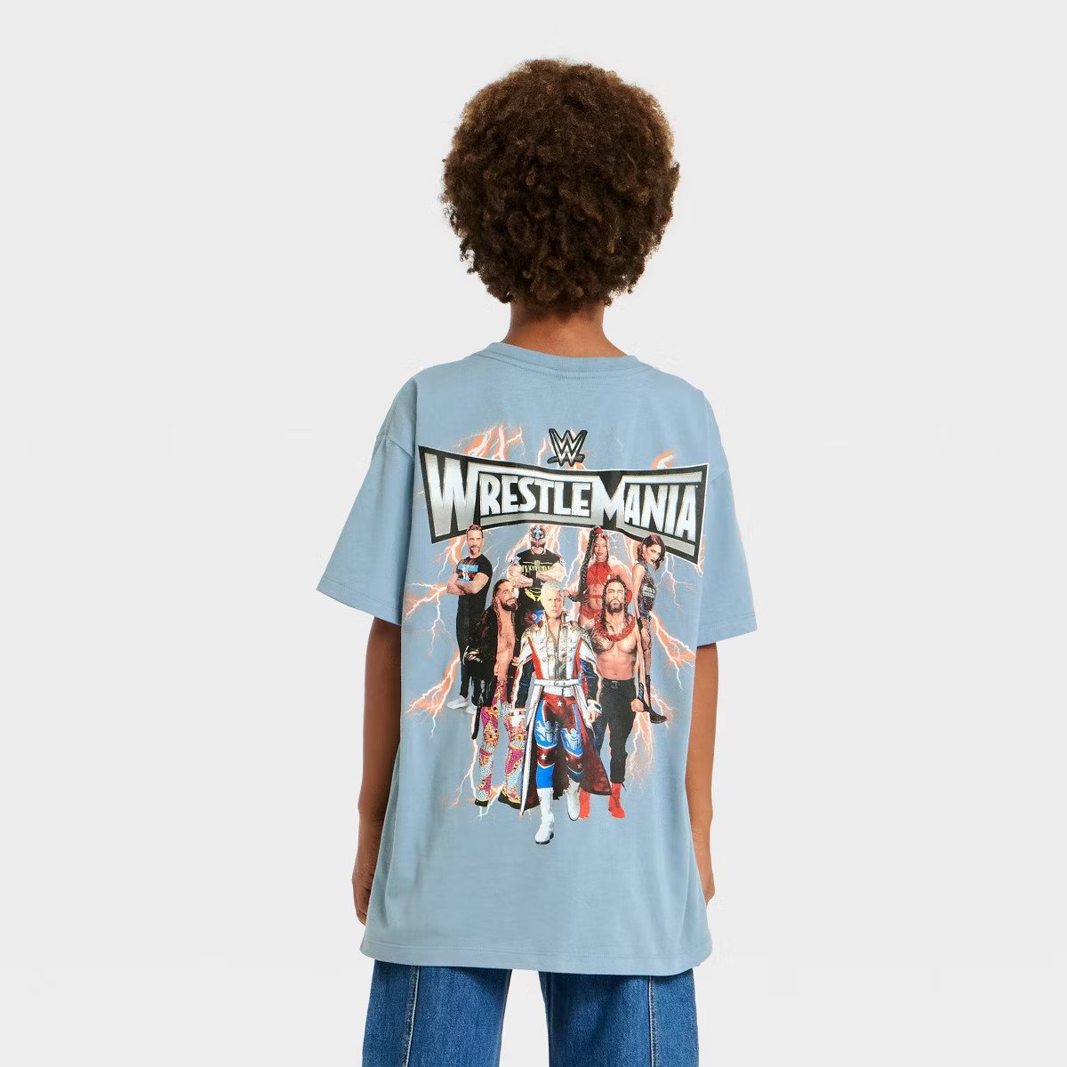 Boys' WWE Short Sleeve Wrestlemania Oversized Graphic T-Shirt - Slate Gray | Target