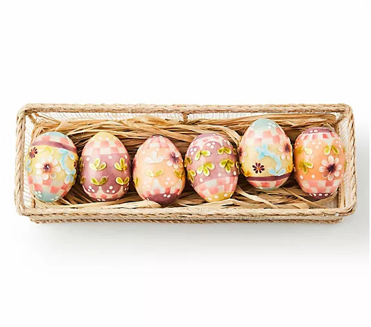 Make Your Selection: MacKenzie Childs Exclusive Set of 6 Calico Eggs | QVC