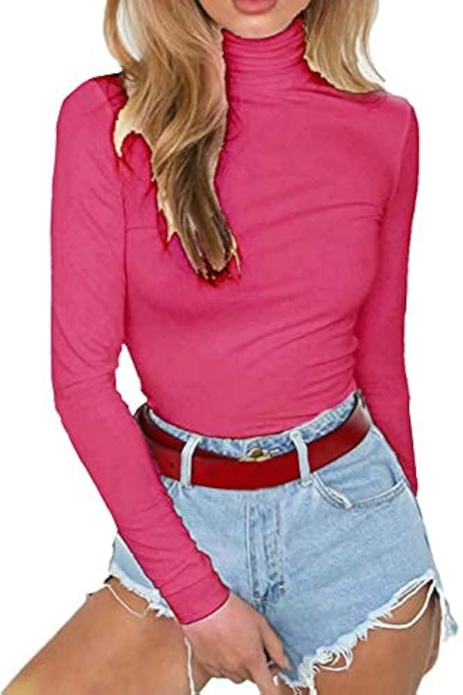 PALINDA Women's Long Sleeve Striped Basic Solid Round Neck Bodysuit Stretchy Leotards | Amazon (US)