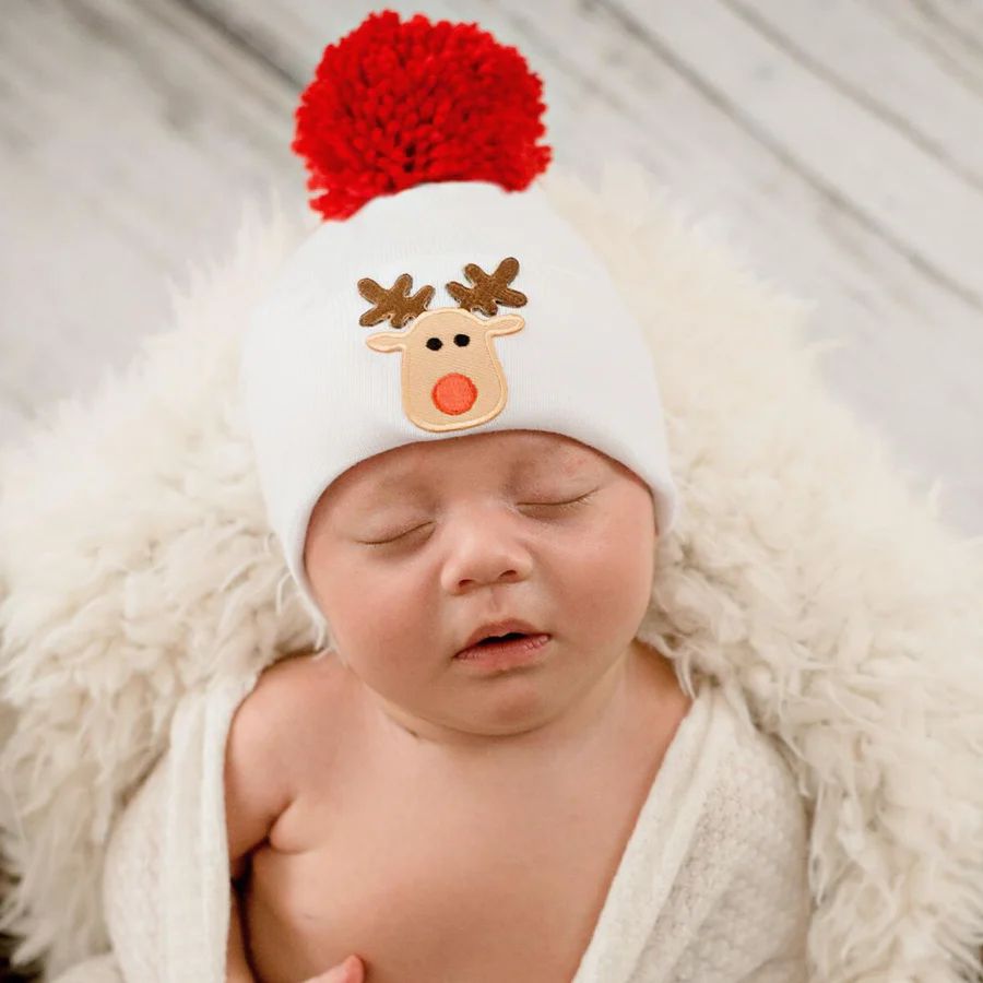 Newborn Hat, Red Nose Reindeer | SpearmintLOVE