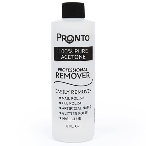 Pronto 100% Pure Acetone - Quick, Professional Nail Polish Remover - For Natural, Gel, Acrylic, Sculptured Nails (8 FL. OZ.) | Amazon (US)
