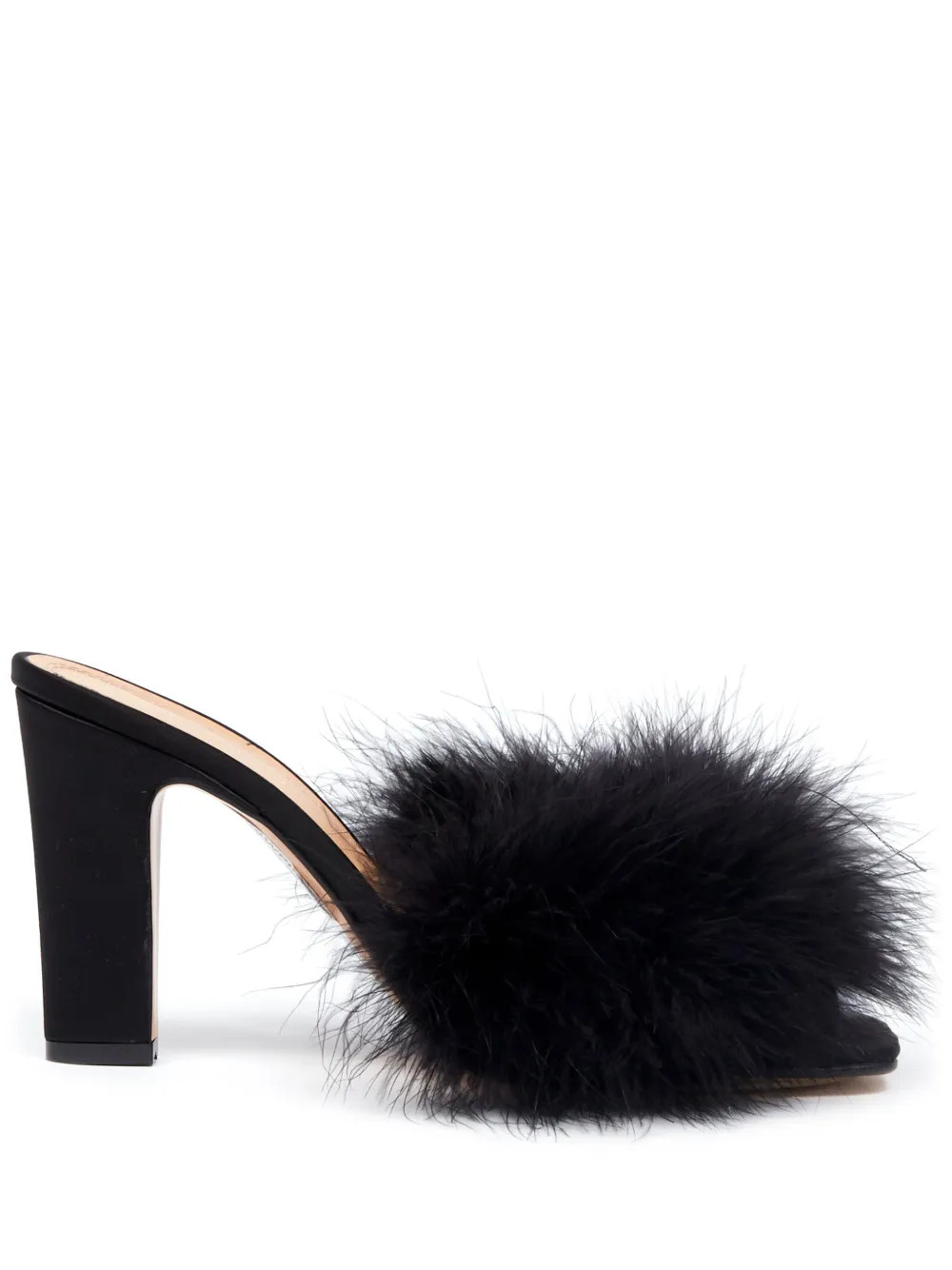 Maison Margiela Feather 90mm Satin Mules - Farfetch | Farfetch Global