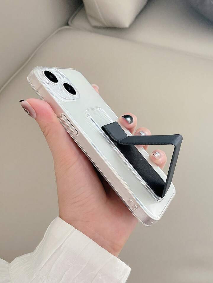 1pc Clear Magnetic Adsorption Phone Case With Anti-drop Protection & Stand For Iphone | SHEIN