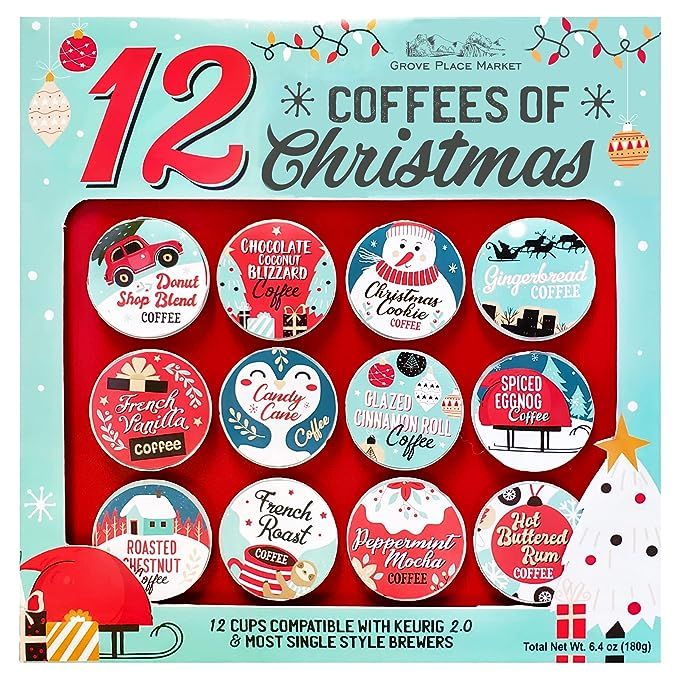 12 Coffees of Christmas - 12 K cups Premium Holiday Gift Set Gourmet Coffee | Amazon (US)