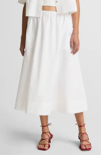 Scalloped Cotton Maxi Skirt | Nordstrom