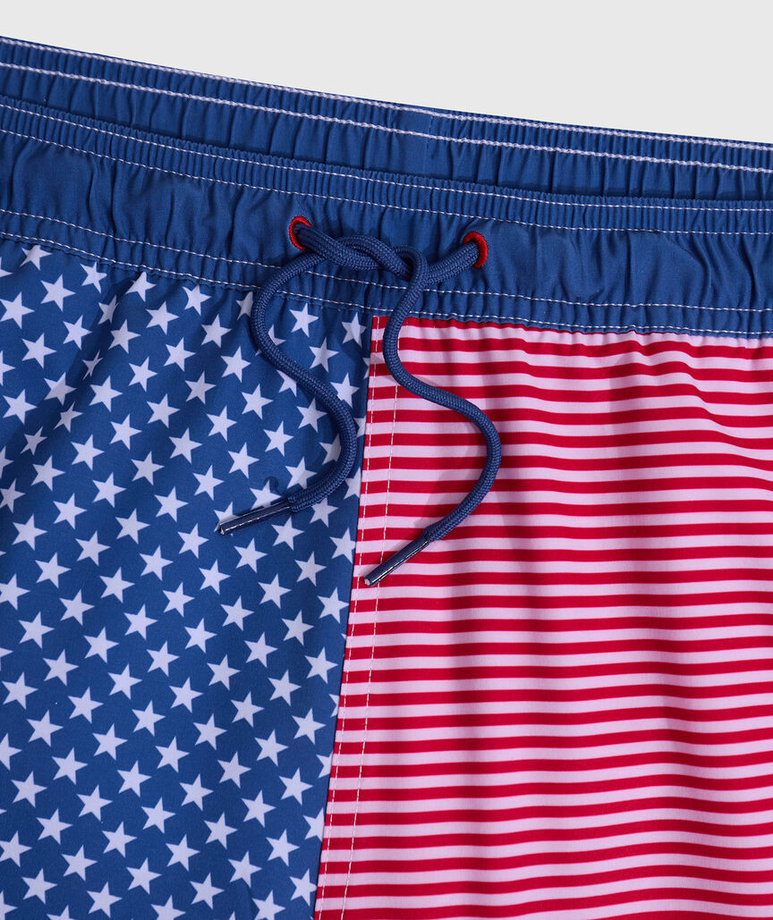 OUTLET 7 Inch Stars & Stripes Chappy Swim Trunks | vineyard vines