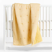 Aire Washable Yellow Baby Crib Hand-Quilted Comforter + Reviews | Crate & Kids | Crate & Barrel