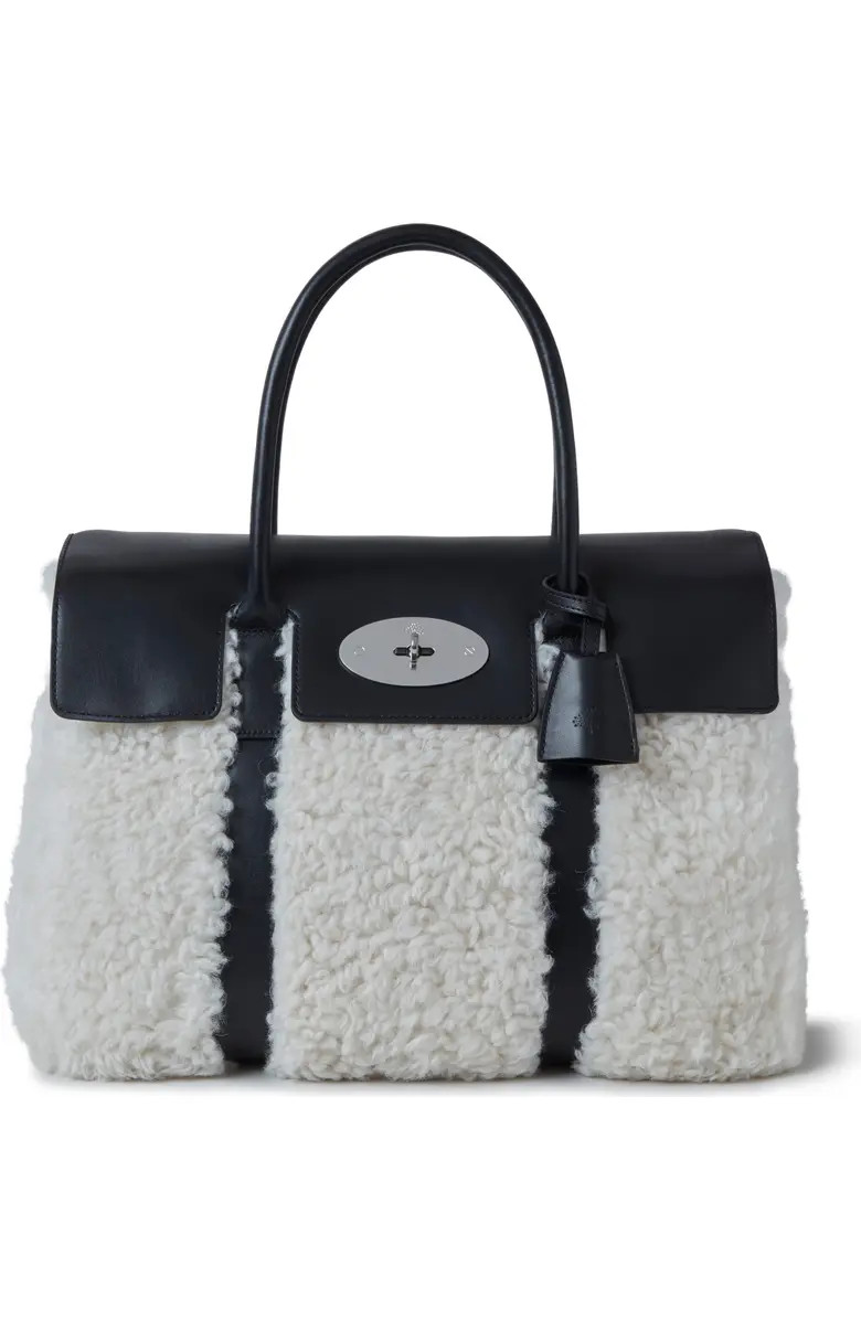 Mulberry Bayswater Leather Shearling Satchel | Nordstrom | Nordstrom