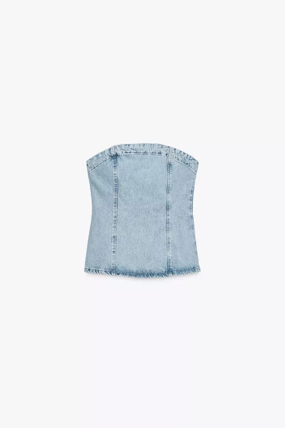 Z1975 DENIM BANDEAU TOP | Zara UK