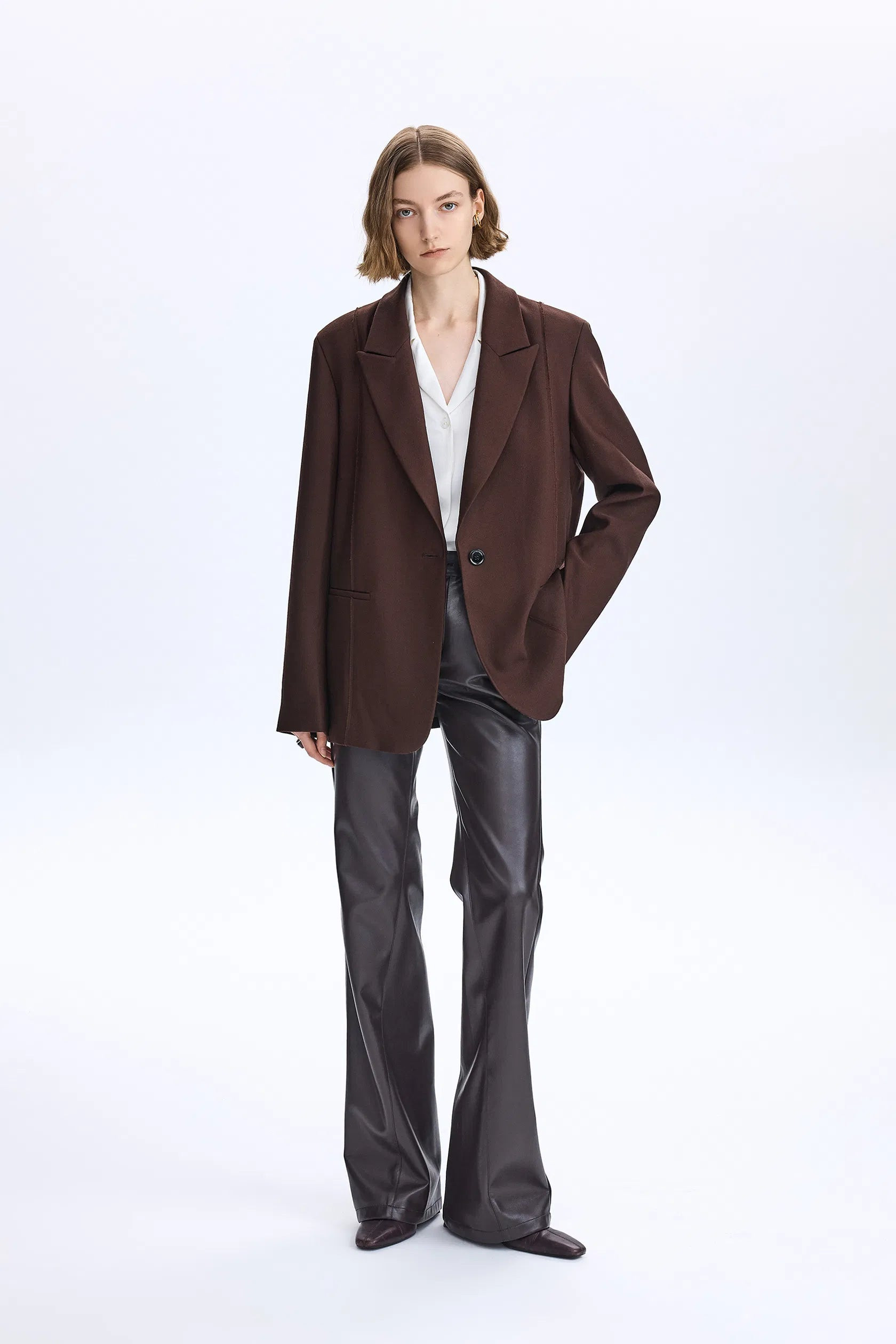 Lygia Raw Edge Blazer in Fine Wool | Fabrique