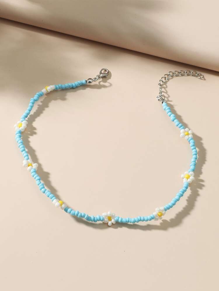 Toddler Girls Flower Decor Beaded Necklace | SHEIN