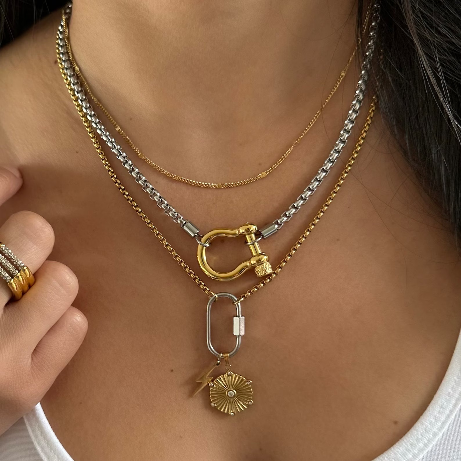 design your own charm necklace carabiner closure lock charms anchor bestseller gold tiktok mixed ... | Etsy (US)