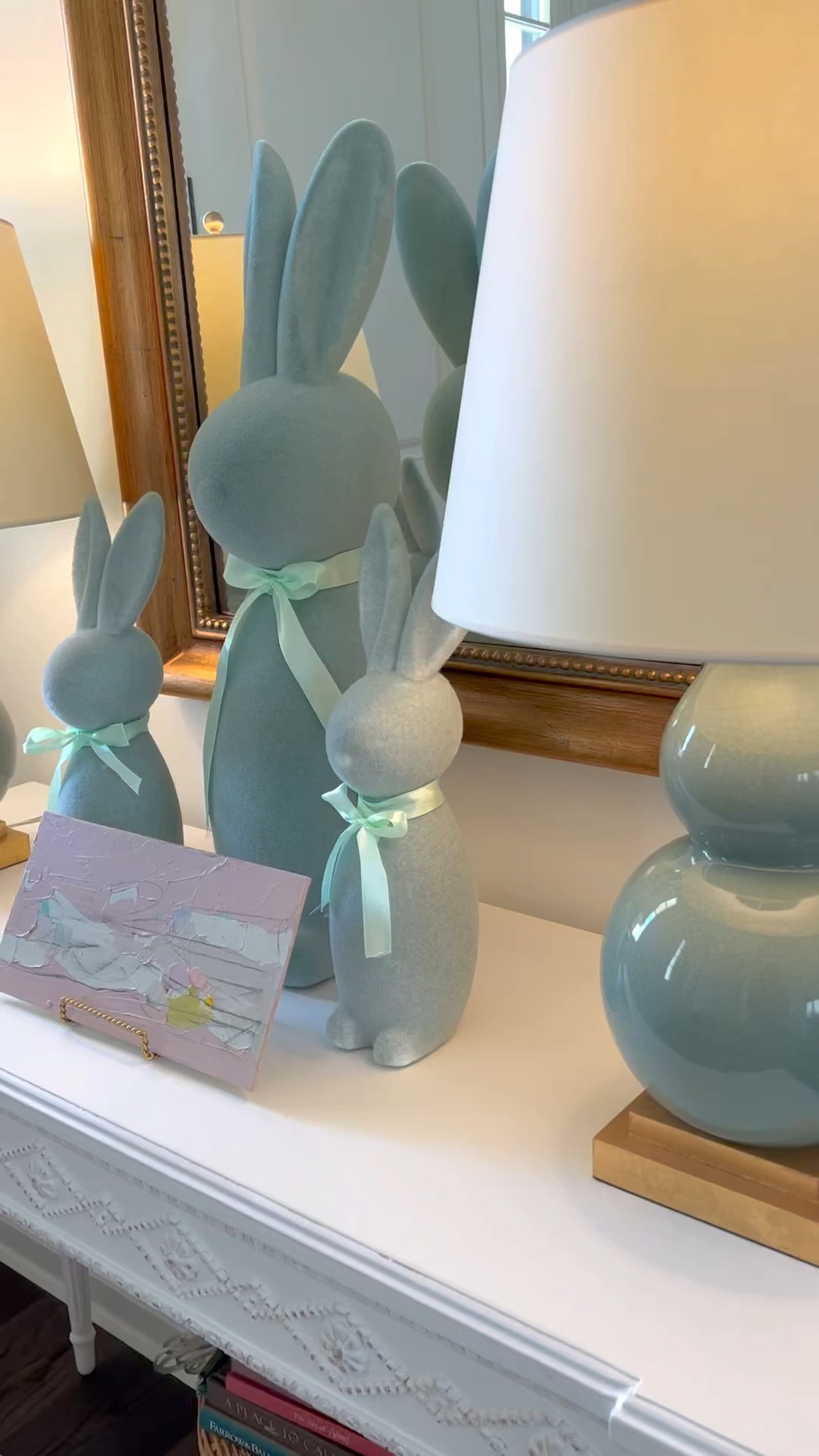 Flocked bunnies are BACK and so sweet for Easter! 

Easter decor, bunny, bunnies, spring decor, artwork, mirror, console table, lamps, bedroom, entry, home decor, LTK family, LTK Home, LTK Kids #easter #bunny #flockedbunnny 
