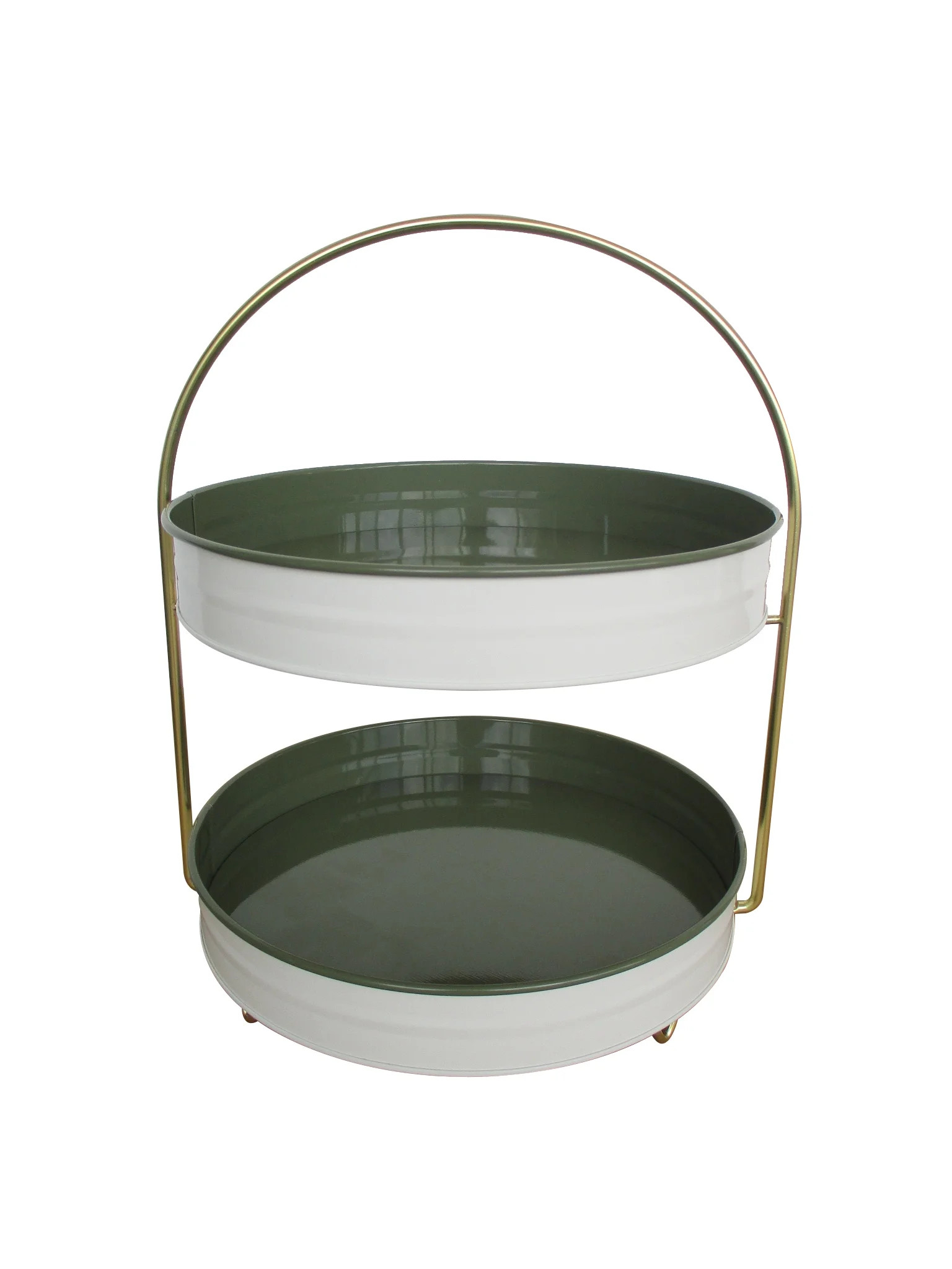Better Homes & Gardens 2-Tone 2-Tier Serving Tray Stand - Green | Walmart (US)