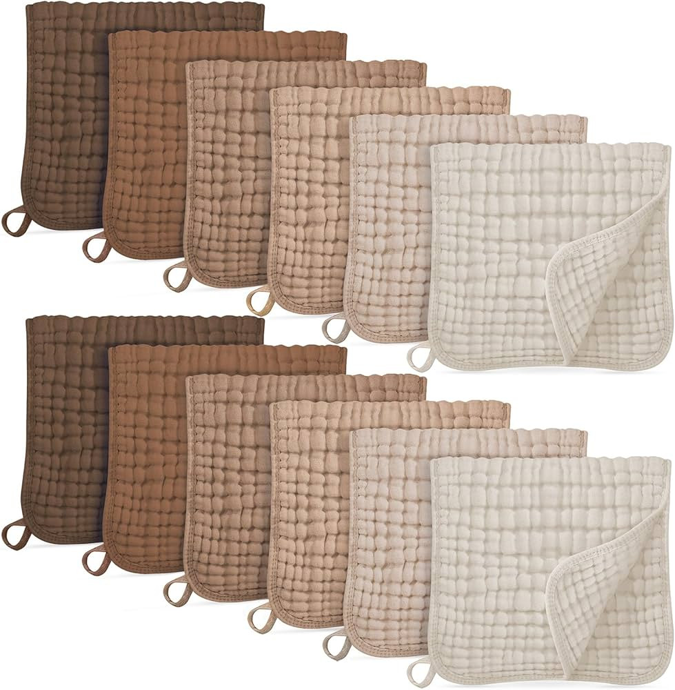 Muslin Burp Cloths for Baby 100% Cotton Burping Cloths for Boys Girls Large 20''X10'' Extra Soft ... | Amazon (US)