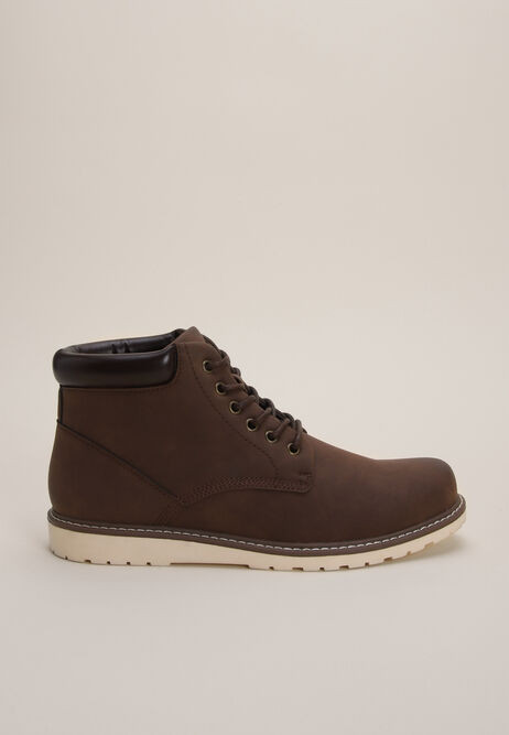 Mens Brown Plain Lace Up Boots | Peacocks