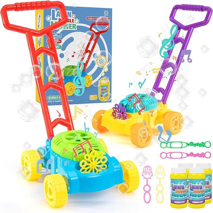 BECENBIN 2Pack Bubble Blower Machine for Kids Toddlers Bubbles Lawn Mower, Musical Automatic Bubb... | Amazon (US)