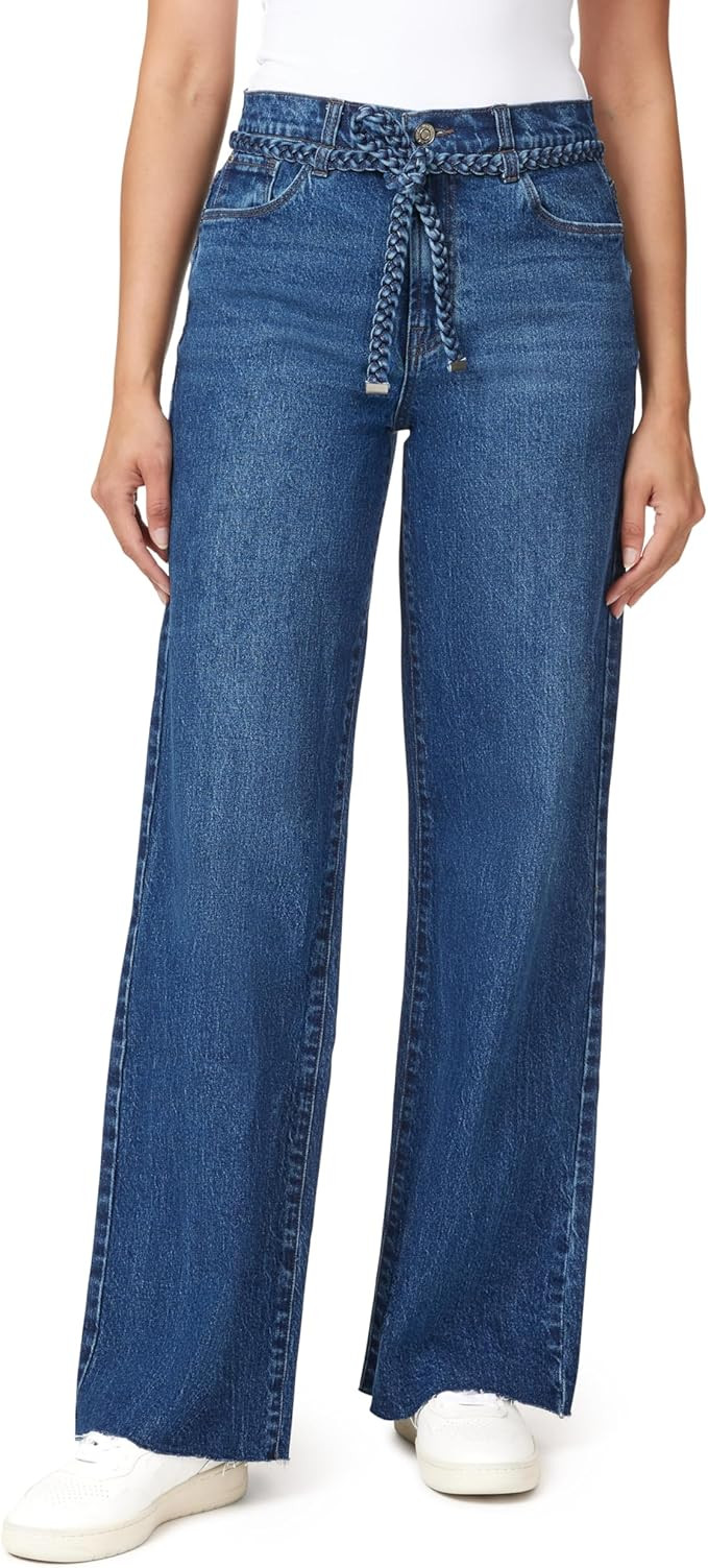 kensie Jeans for Women The Carla High-Rise Belted Wide Leg 32-inch Inseam, Sizes 0-12 | Amazon (US)
