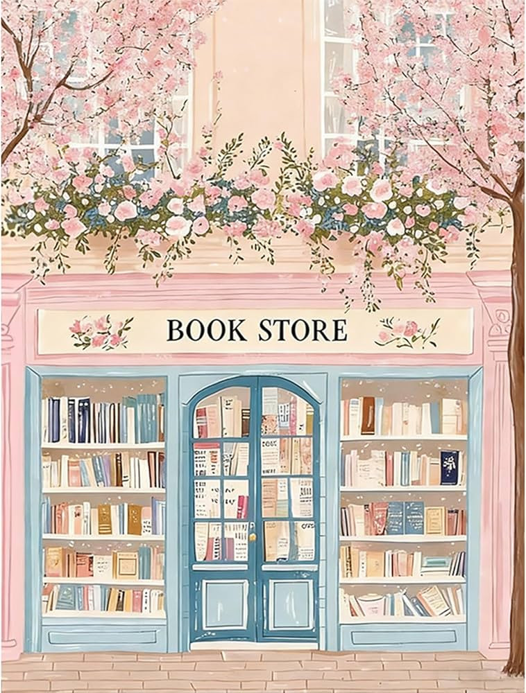 Pink Book Shop Diamond Art Kits for Adults, 5D DIY Diamond Painting Kits for Beginner, Bookstore ... | Amazon (US)
