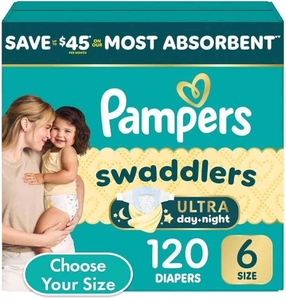 Pampers Swaddlers Diapers, Size 6 (35+ Pounds), 112 Count | Amazon (US)