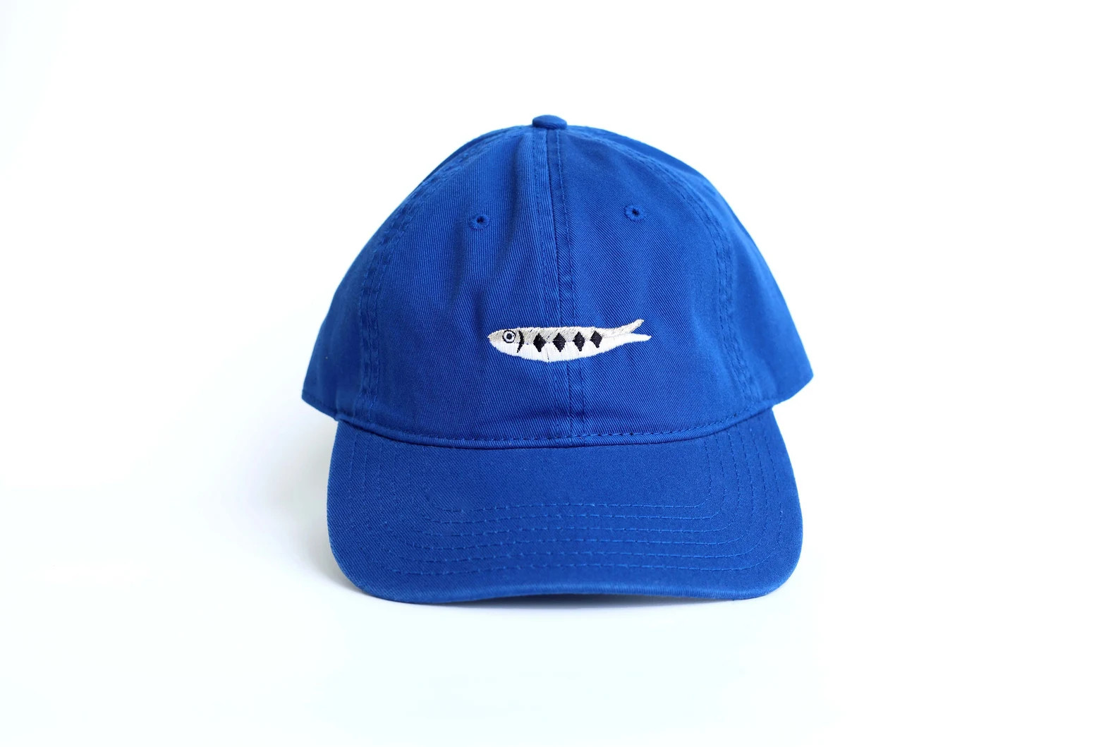 Silver Sardine Embroidered Hat (Blue) | Etsy (Global)