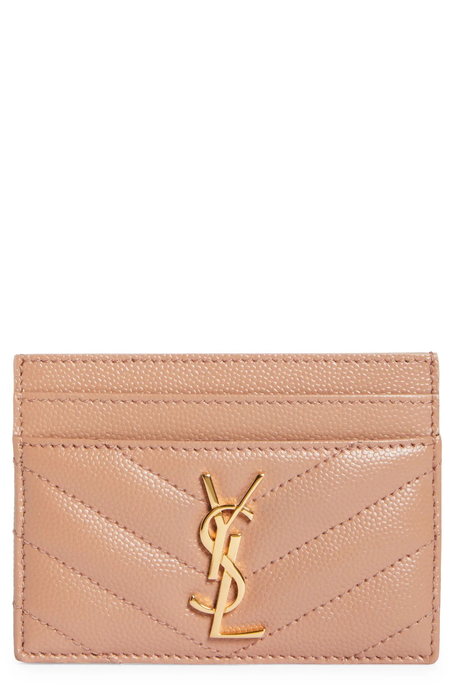 Saint Laurent Monogram Quilted Leather Credit Card Case | Nordstrom | Nordstrom